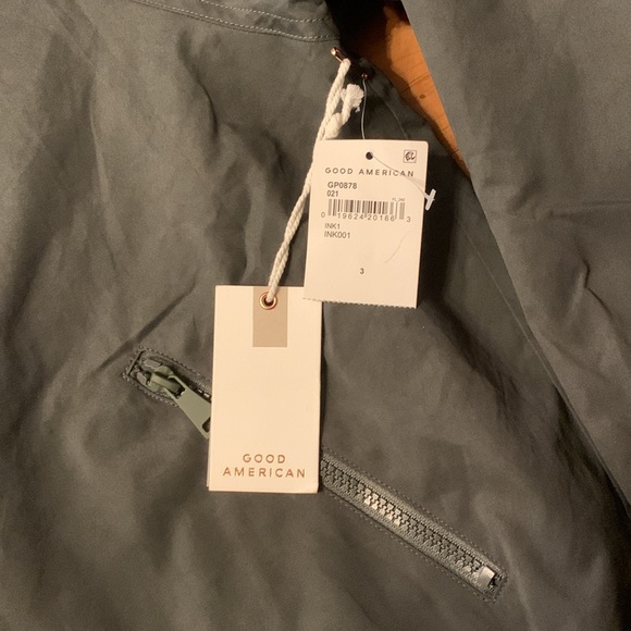 NWT- Good American- Essential Shine Track Jacket- Army Green- Size Large/3 - Picture 4 of 5